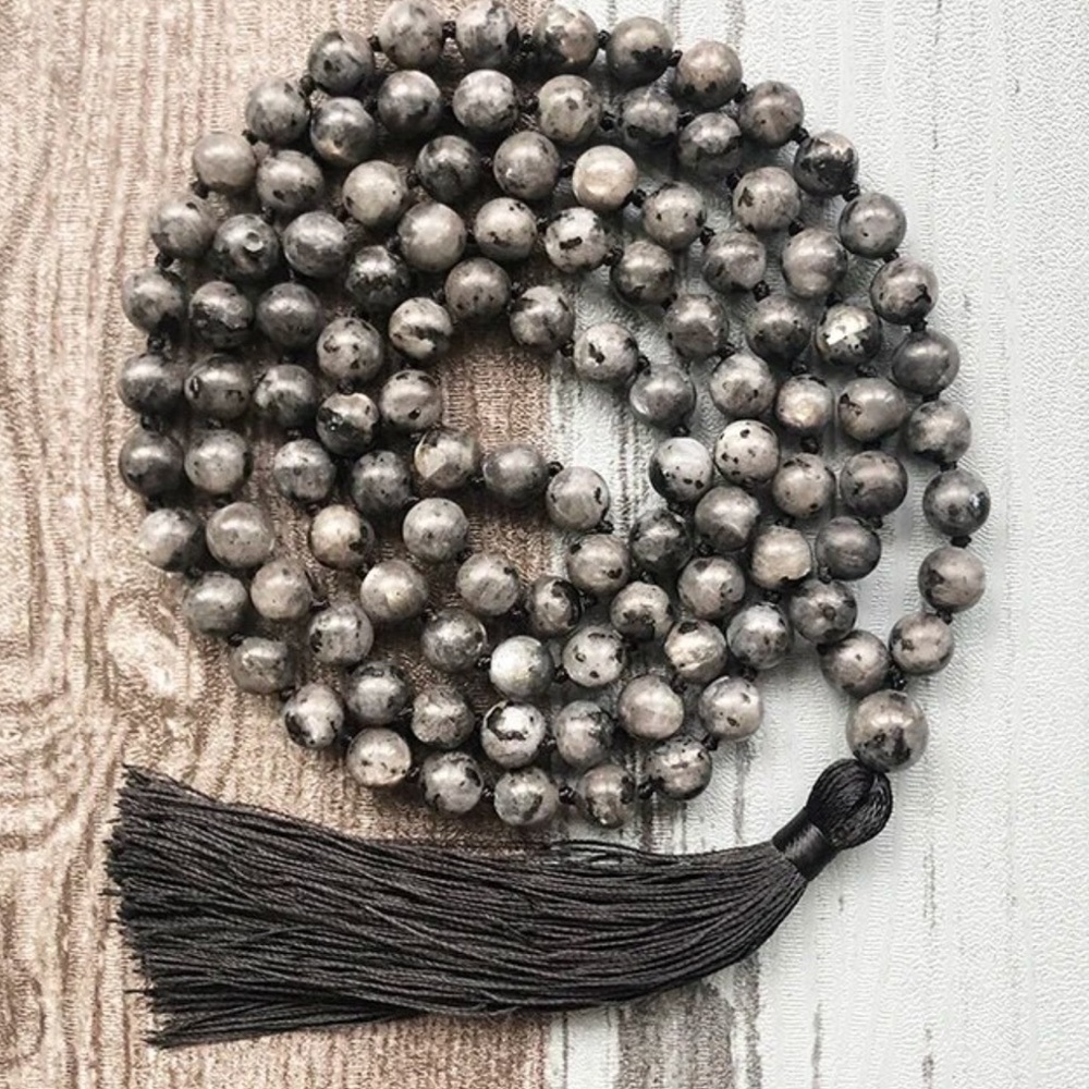 Black Labradorite meditation Mala - Picture 2 of 6